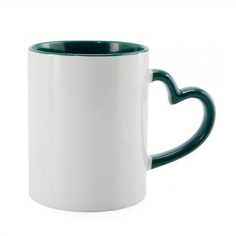Caneca Cerâmica Branca Com Alça de Coração e Interior em Verde Escuro 325ml Resinada P/ Sublimação (B119) - 36 Unidade - Mecolour shopvirtua3000 Menor preço em Caneca Cerâmica Branca Com Alça de Coração e Interior em Verde Escuro 325ml Resinada P/ Sublimação (B119) - 36 Unidade - Mecolour shopvirtua3000