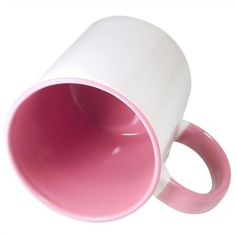 Caneca Cerâmica Branca com interior e Alça  em Rosa 325ml Resinada P/ Sublimação  (B005) - 36 Unidades (Caixa Fechada) - Mecolour shopvirtua3000 é boa?