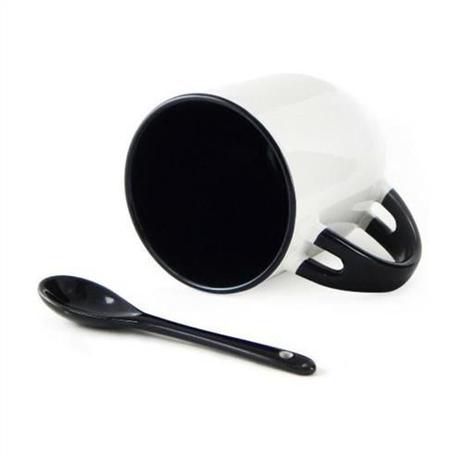 Caneca Cerâmica Branca Para Sublimação Com Alça, Interior e Colher em Preto 354ml (B028) - 36 Unidades - Mecolour shopvirtua3000 Menor preço em Caneca Cerâmica Branca Para Sublimação Com Alça, Interior e Colher em Preto 354ml (B028) - 36 Unidades - Mecolour shopvirtua3000