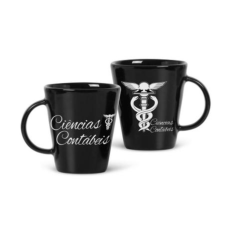 Caneca Cerâmica Preto Cursos - Ciências Contábeis Contador - Brasfoot Menor preço em Caneca Cerâmica Preto Cursos - Ciências Contábeis Contador - Brasfoot