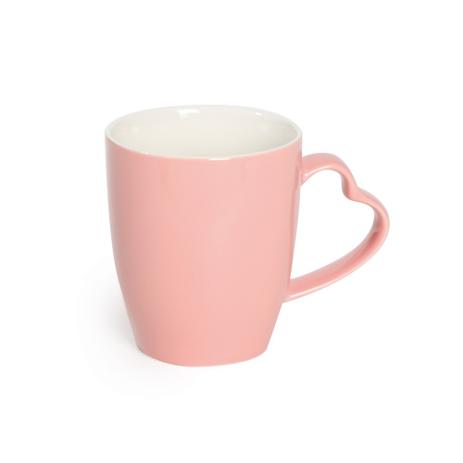 Caneca Chá Café Alça De Coração Rosa - Cromus Menor preço em Caneca Chá Café Alça De Coração Rosa - Cromus