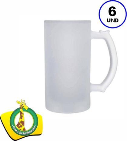 Caneca Chopp Vidro Fosca 475ml Kit c/6 - PONTO DA SUBLIMAÇÃO Menor preço em Caneca Chopp Vidro Fosca 475ml Kit c/6 - PONTO DA SUBLIMAÇÃO
