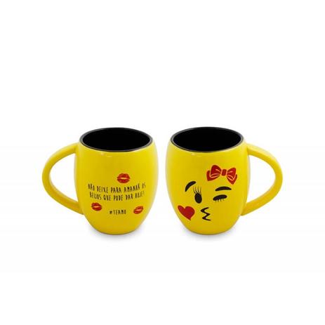 Caneca Côncava 300Ml Amarela/preta Beijos Menina Linha Diverticon - Ceraflame - Tommy Design é boa?