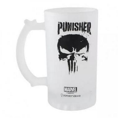 Caneca de Chopp 450ml Vidro Fosco Punisher / Justiceiro - Marvel - Zona criativa Menor preço em Caneca de Chopp 450ml Vidro Fosco Punisher / Justiceiro - Marvel - Zona criativa