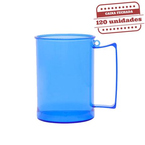 Menor preço em Caneca de Chopp Acrílica Durável Azul 300ml 120 unidades Bezavel - Festabox