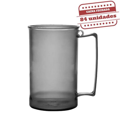 Caneca de Chopp Acrílica Durável Fumê 500ml 84 unidades Bezavel - Festabox Menor preço em Caneca de Chopp Acrílica Durável Fumê 500ml 84 unidades Bezavel - Festabox