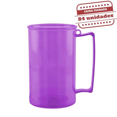 Caneca de Chopp Acrílica Durável Roxa 500ml 84 unidades Bezavel - Festabox Menor preço em Caneca de Chopp Acrílica Durável Roxa 500ml 84 unidades Bezavel - Festabox