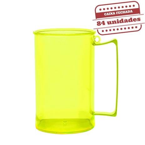Caneca de Chopp Acrílica Durável Verde Neon 500ml 84 unidades Bezavel - Festabox Menor preço em Caneca de Chopp Acrílica Durável Verde Neon 500ml 84 unidades Bezavel - Festabox
