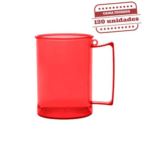 Caneca de Chopp Acrílica Durável Vermelho 300ml 120 unidades Bezavel - Festabox Menor preço em Caneca de Chopp Acrílica Durável Vermelho 300ml 120 unidades Bezavel - Festabox