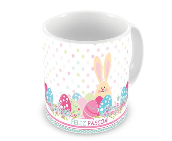 Caneca de Porcelana Páscoa - Modelo Coelho - Carmélia personalizados Menor preço em Caneca de Porcelana Páscoa - Modelo Coelho - Carmélia personalizados