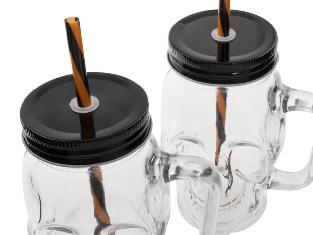 Caneca de Vidro 450ml Lyor - Caveira Rock Style 2 Peças