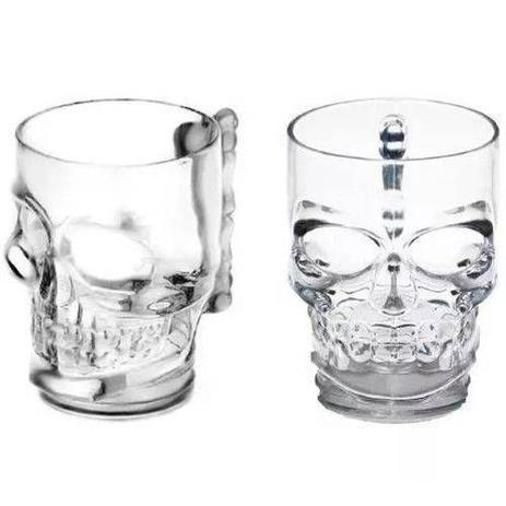 Caneca de Vidro Caveira Crânio para Chopp Cerveja 500ml Menor preço em Caneca de Vidro Caveira Crânio para Chopp Cerveja 500ml