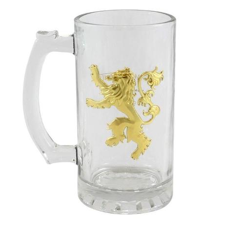 Caneca de Vidro Game of Thrones Com Brasão de Metal Lannister - Zona criativa Menor preço em Caneca de Vidro Game of Thrones Com Brasão de Metal Lannister - Zona criativa