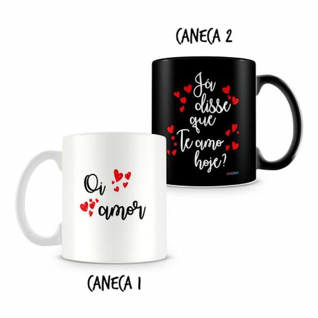 Caneca Dupla Personalizada Oi Amor - Amocanecas Menor preço em Caneca Dupla Personalizada Oi Amor - Amocanecas