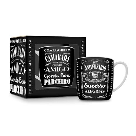 Caneca em Porcelana Urban 360ml - Feliz Aniversário - Brasfoot Menor preço em Caneca em Porcelana Urban 360ml - Feliz Aniversário - Brasfoot