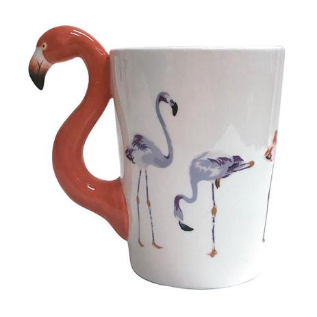 Caneca Fun Flamingo em Porcelana 350ml Branco - Dynasty Menor preço em Caneca Fun Flamingo em Porcelana 350ml Branco - Dynasty