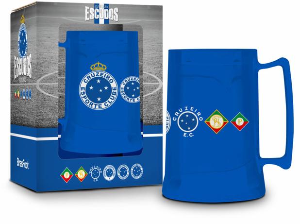 Caneca gel 300ml escudos - cruzeiro - Brasfoot Menor preço em Caneca gel 300ml escudos - cruzeiro - Brasfoot