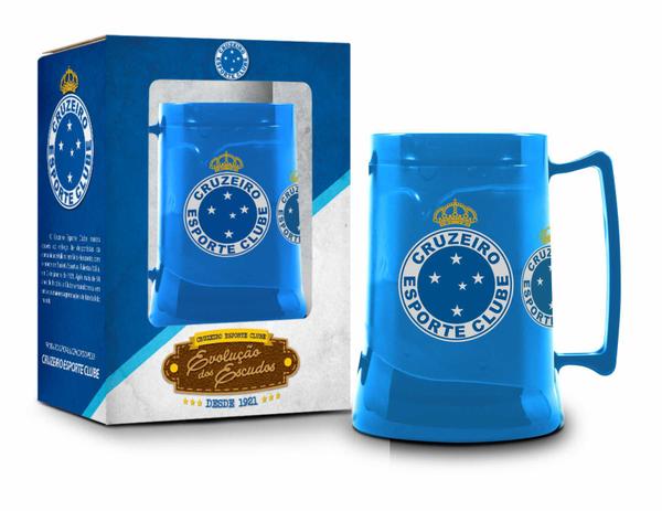 Caneca gel 450ml escudos - cruzeiro - Brasfoot Menor preço em Caneca gel 450ml escudos - cruzeiro - Brasfoot