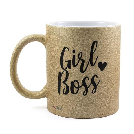 Caneca Personalizada com Glitter Girl Boss - Amocanecas Menor preço em Caneca Personalizada com Glitter Girl Boss - Amocanecas