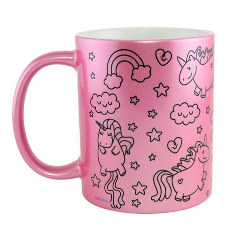 Caneca Personalizada Rosa Metálica Unicórnios - Amocanecas Menor preço em Caneca Personalizada Rosa Metálica Unicórnios - Amocanecas