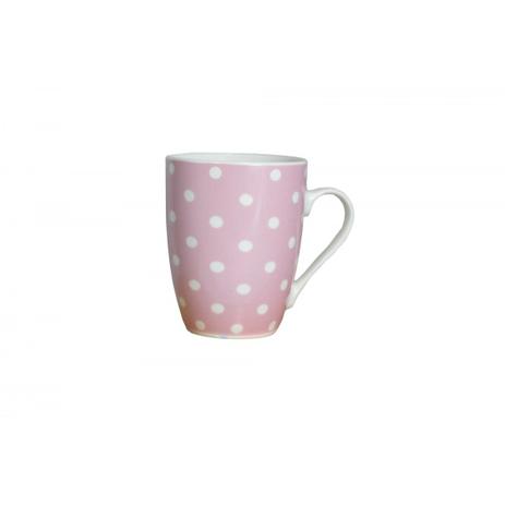 Caneca Porcelana 350ml Drops Poa Rosa - Real Menor preço em Caneca Porcelana 350ml Drops Poa Rosa - Real