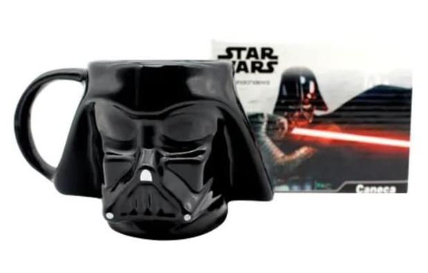 Caneca Porcelana 3D Star Wars Darth Vader 500ml -