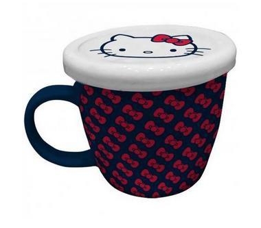 Caneca Porcelana c/ Tampa Hello Kitty Laços - Urban Menor preço em Caneca Porcelana c/ Tampa Hello Kitty Laços - Urban
