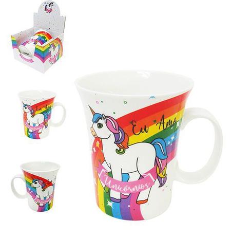 Caneca Porcelana Eu Amo Unicórnios na Caixa 320ml - 132179 - Comercial dm brasil Menor preço em Caneca Porcelana Eu Amo Unicórnios na Caixa 320ml - 132179 - Comercial dm brasil