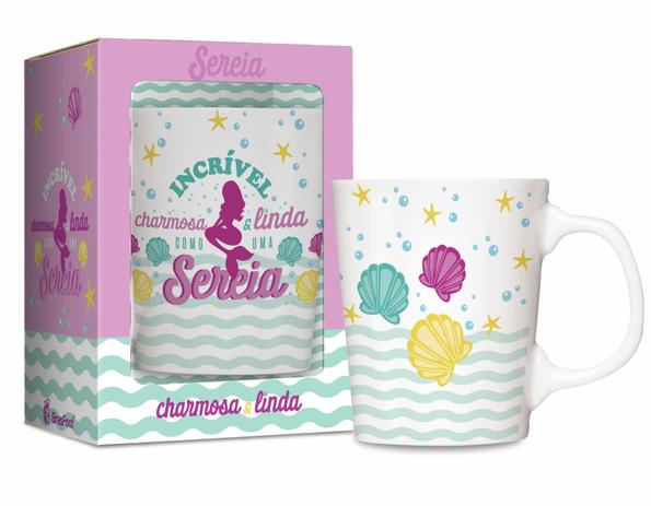 Caneca porcelana premium - bichinhos - sereia - Brasfoot Menor preço em Caneca porcelana premium - bichinhos - sereia - Brasfoot