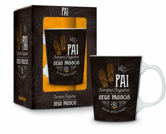 Caneca porcelana premium - pai sempre seguirei seus passos - Brasfoot Menor preço em Caneca porcelana premium - pai sempre seguirei seus passos - Brasfoot