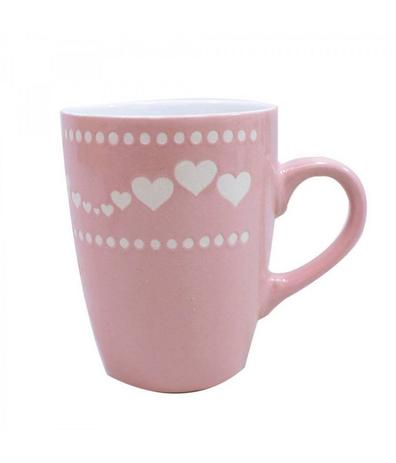 Caneca Porcelana Rosa Corações 320ml - Produtos infinity presentes Menor preço em Caneca Porcelana Rosa Corações 320ml - Produtos infinity presentes