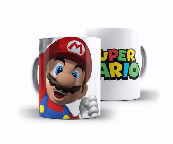 Caneca Porcelana Super Mario Bros branca - Canencacomestampa Menor preço em Caneca Porcelana Super Mario Bros branca - Canencacomestampa