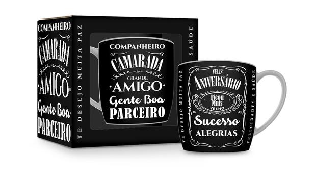 Caneca porcelana urban 360ml - feliz aniversário amigo - Brasfoot Menor preço em Caneca porcelana urban 360ml - feliz aniversário amigo - Brasfoot