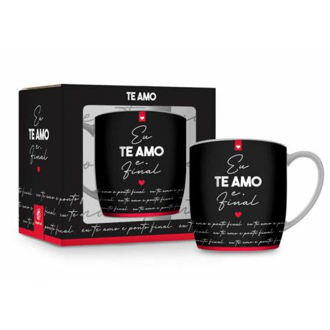Caneca Porcelana Urban 360ml - Te Amo e Ponto Final Presente Brasfoot Menor preço em Caneca Porcelana Urban 360ml - Te Amo e Ponto Final Presente Brasfoot