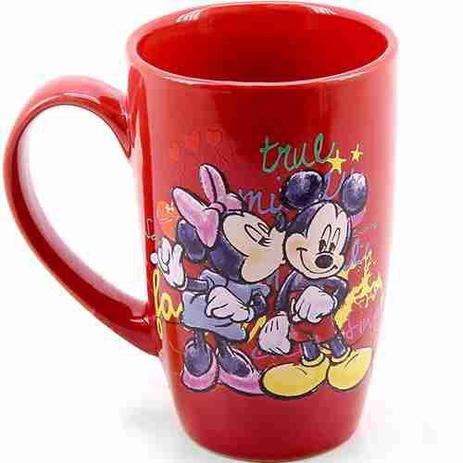 Caneca Porcelana Vermelha Mickey Minnie 400ml - Disney Menor preço em Caneca Porcelana Vermelha Mickey Minnie 400ml - Disney