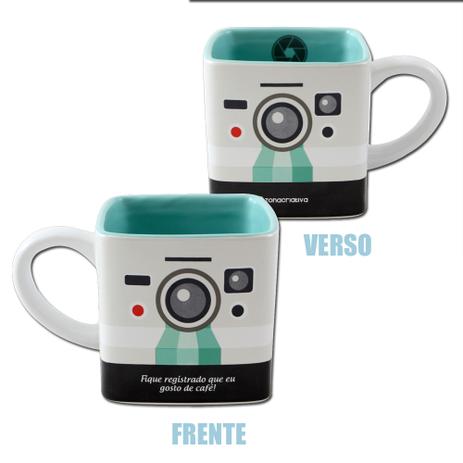 Caneca Quadrada Cubo Camera Retro 300ml - Zc Menor preço em Caneca Quadrada Cubo Camera Retro 300ml - Zc