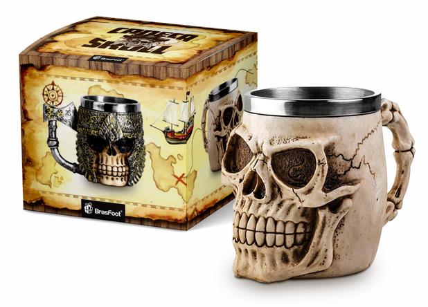 Caneca resina - caveira - Brasfoot Menor preço em Caneca resina - caveira - Brasfoot