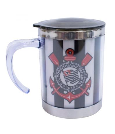 Caneca Térmica Com Tampa 450ml Listrada - Corinthians - Mileno Menor preço em Caneca Térmica Com Tampa 450ml Listrada - Corinthians - Mileno
