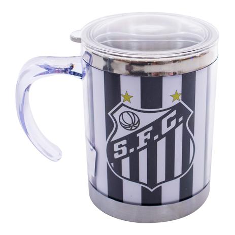 Caneca Térmica Com Tampa 450ml Listrada - Santos - Mileno Menor preço em Caneca Térmica Com Tampa 450ml Listrada - Santos - Mileno
