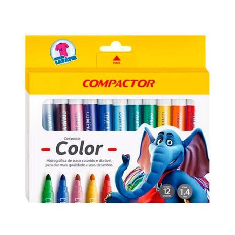 Caneta Compactor Color Hidrográfica 12 Cores Menor preço em Caneta Compactor Color Hidrográfica 12 Cores