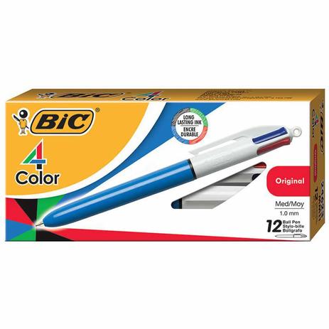 Caneta Esferográfica BIC 4 Cores Retrátil Azul / Vermelha / Verde / Preta 12 Un 843334 13223 Menor preço em Caneta Esferográfica BIC 4 Cores Retrátil Azul / Vermelha / Verde / Preta 12 Un 843334 13223