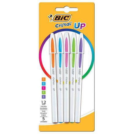 Caneta Esferográfica Cristal Up 1,2mm c/ 5 Unidades - Bic Menor preço em Caneta Esferográfica Cristal Up 1,2mm c/ 5 Unidades - Bic