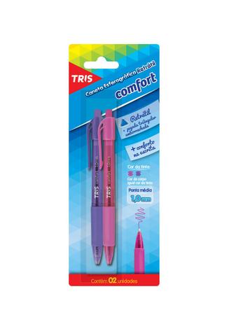 Caneta Esferográfica Escolar 1.0 mm Retrátil Fashion Tris Menor preço em Caneta Esferográfica Escolar 1.0 mm Retrátil Fashion Tris