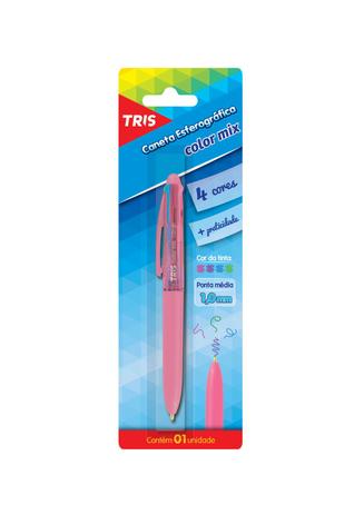 Caneta Esferográfica Escolar 4 Cores 1.0mm Retrátil Tris Menor preço em Caneta Esferográfica Escolar 4 Cores 1.0mm Retrátil Tris