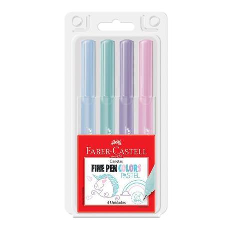 Caneta Esferografica Fine Pen Pasteis C/4 Faber Castell Menor preço em Caneta Esferografica Fine Pen Pasteis C/4 Faber Castell