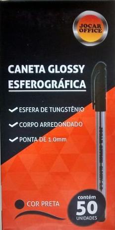 Caneta Esferográfica Glossy Preto Caixa C/50 Jocar Office Menor preço em Caneta Esferográfica Glossy Preto Caixa C/50 Jocar Office