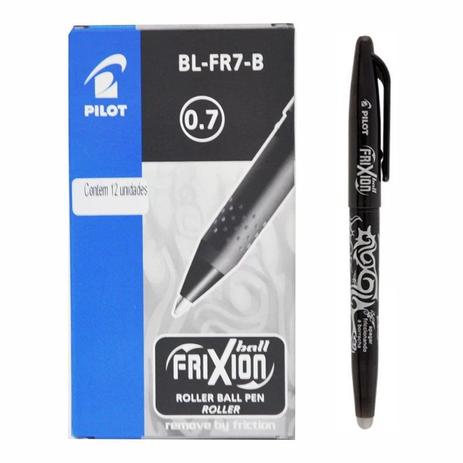 Caneta Esferográfica Pilot BL-FR7 Frixion Ball Preta CX C/ 12 Un Menor preço em Caneta Esferográfica Pilot BL-FR7 Frixion Ball Preta CX C/ 12 Un