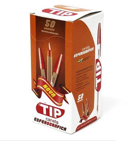 Caneta Esferográfica Vermelha TIP caixa com 50 unidades é boa?