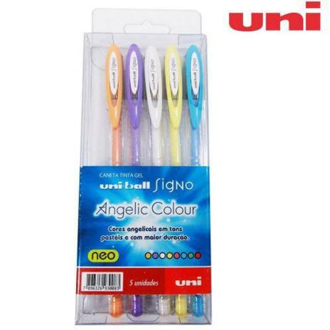 Caneta Gel Signo Uniball Colorido Angelic Color 5 Unidades Menor preço em Caneta Gel Signo Uniball Colorido Angelic Color 5 Unidades