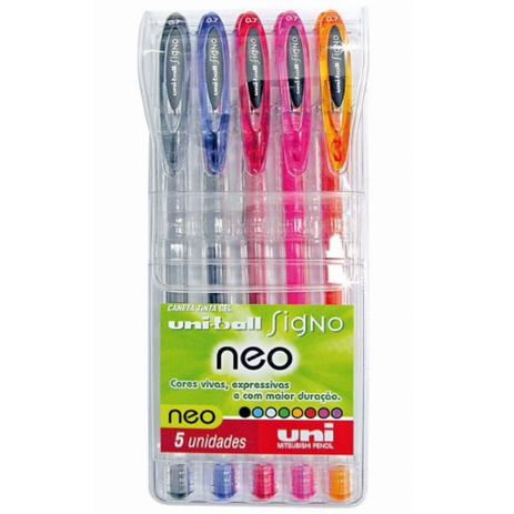 Caneta Gel Uni Ball Signo Neo 0.7mm Estojo com 5 Cores Sortidas - SERTIC Menor preço em Caneta Gel Uni Ball Signo Neo 0.7mm Estojo com 5 Cores Sortidas - SERTIC
